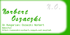 norbert oszaczki business card